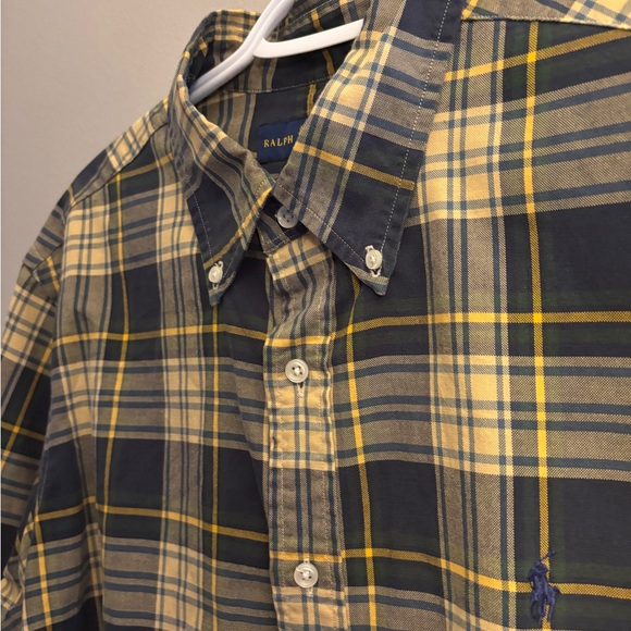 Large Ralph Lauren green and yellow button down shirt - Picture 2 of 5